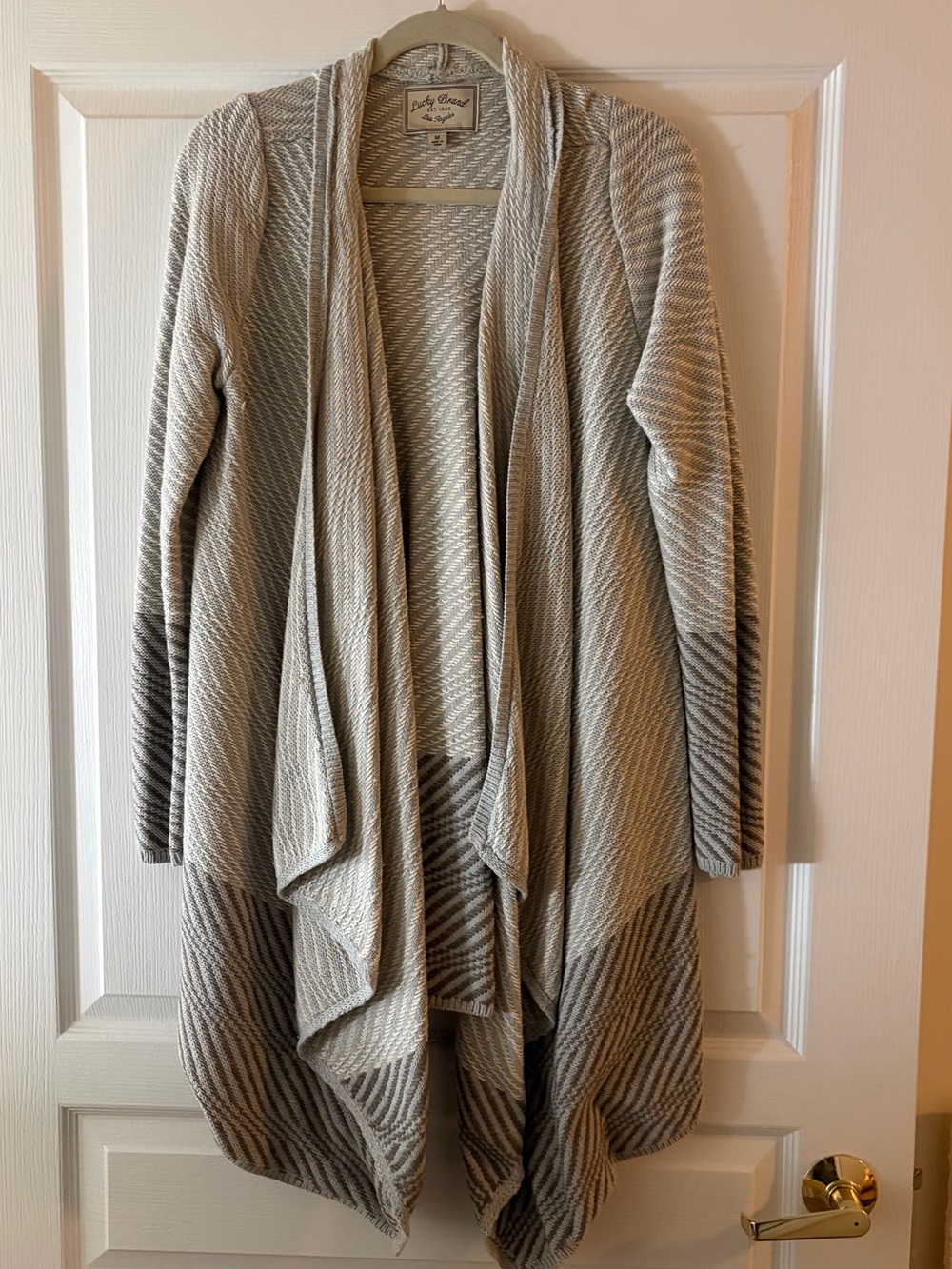 Lucky Brand gray waterfall cardigan